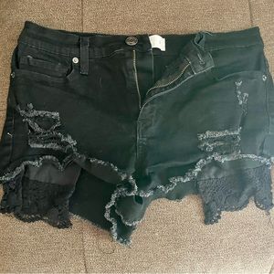 Black jean shorts